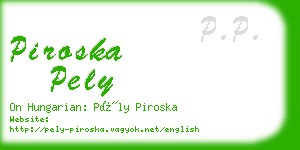 piroska pely business card